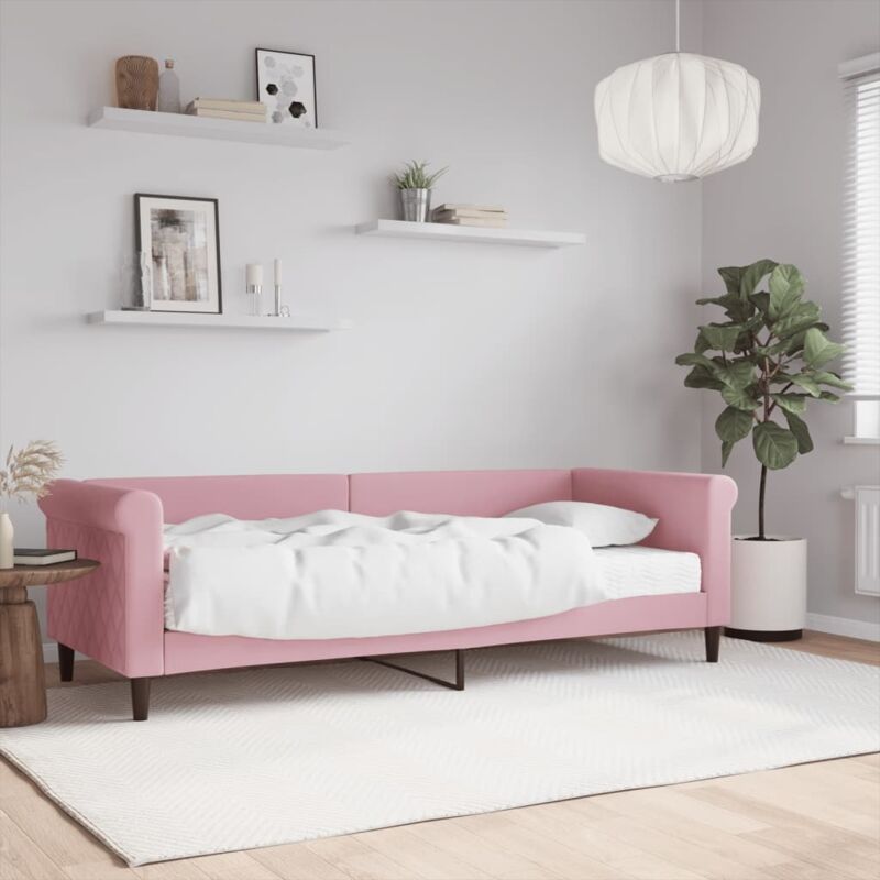 Tagesbett Mit Matratze Rosa 80x200 Cm Samt Vidaxl