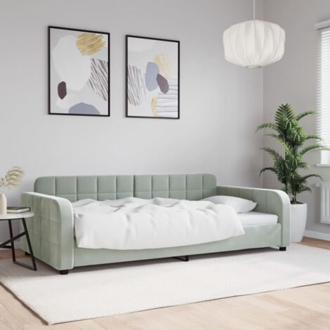 Tagesbett Hellgrau 100x200 cm Samt vidaXL