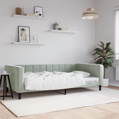 Tagesbett Hellgrau 100x200 cm Samt vidaXL