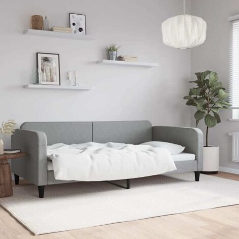 Tagesbett Hellgrau 100x200 cm Stoff vidaXL