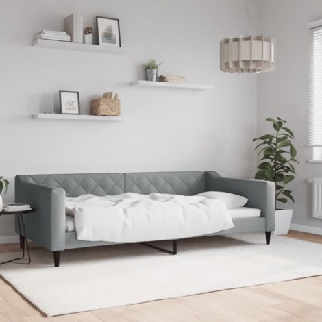 Tagesbett Hellgrau 100x200 cm Stoff vidaXL