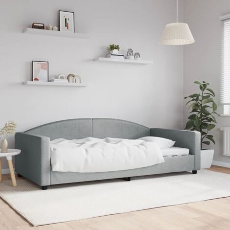 Tagesbett Hellgrau 100x200 cm Stoff vidaXL