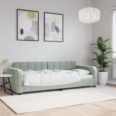 Tagesbett Hellgrau 80x200 cm Samt vidaXL