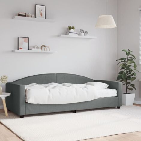 Tagesbett mit Matratze Dunkelgrau 90x200 cm Stoff vidaXL
