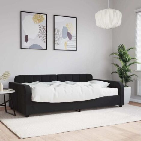 Tagesbett mit Matratze Schwarz 100x200 cm Samt vidaXL