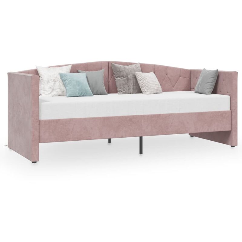 vidaXL Tagesbett mit Matratze USB 90x200 cm Samt Rosa - Rosa
