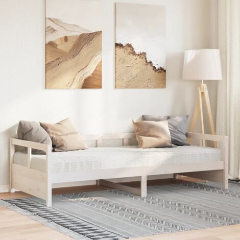 Tagesbett mit Matratze Weiß 90x200 cm Massivholz Kiefer vidaXL