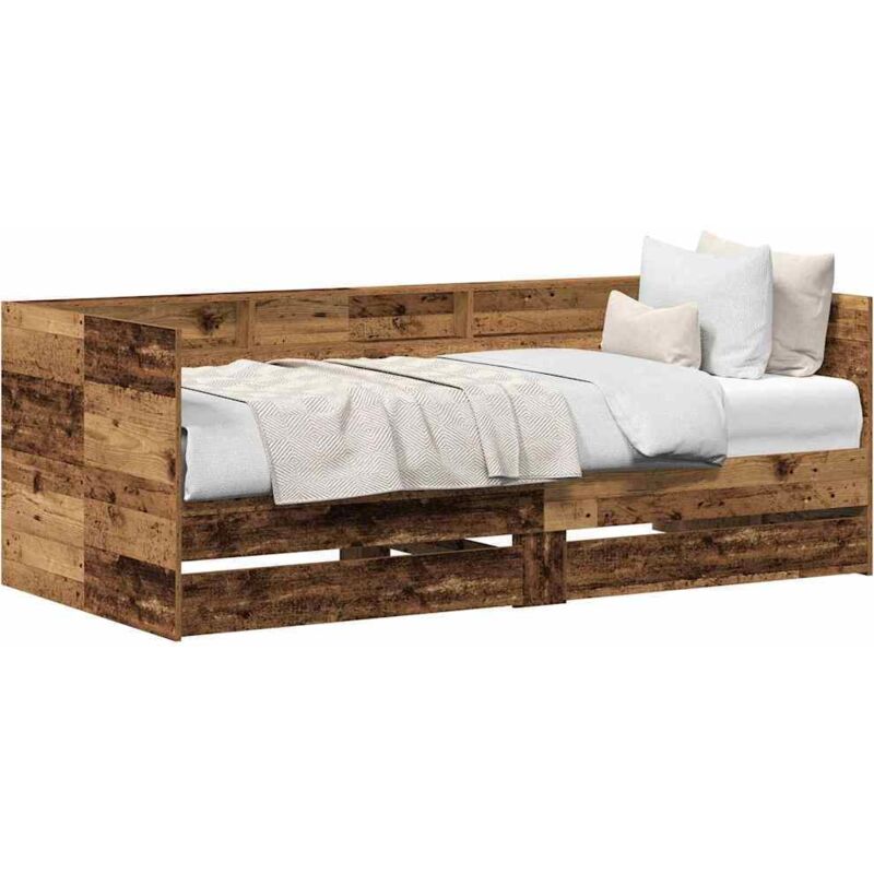 Tagesbettgestell Mit Schubladen Altholz 90 X 190 Cm Vidaxl