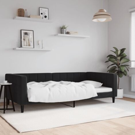 Tagesbett Schwarz 100x200 cm Samt vidaXL