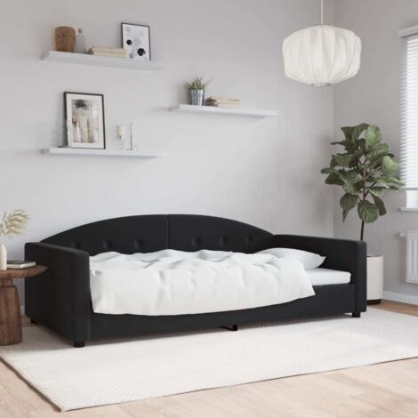 Tagesbett Schwarz 100x200 cm Samt vidaXL