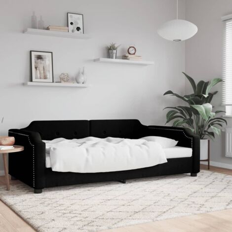 Tagesbett Schwarz 100x200 cm Stoff vidaXL