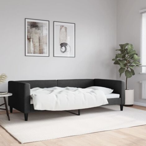 Tagesbett Schwarz 100x200 cm Stoff vidaXL