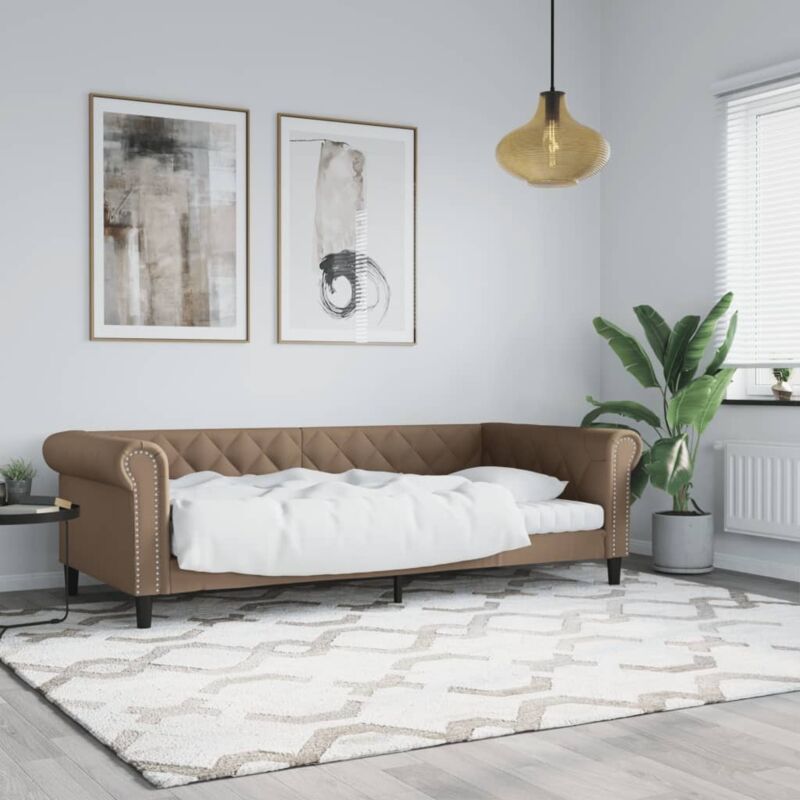 Tagesbett Cappuccino-braun 80x200 Cm Kunstleder Vidaxl