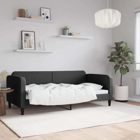 Tagesbett Schwarz 90x190 cm Stoff vidaXL