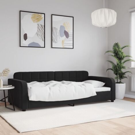 Tagesbett Schwarz 90x200 cm Samt vidaXL