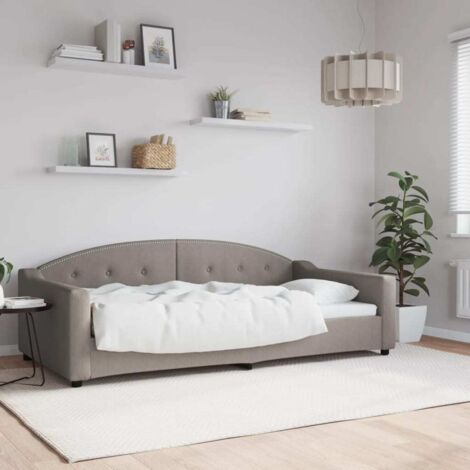 Tagesbett Taupe 100x200 cm Stoff vidaXL