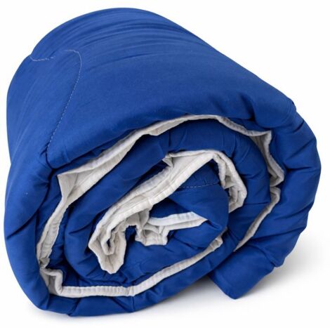 Tagesdecke 155x200cm Warm gesteppt Ganzjahresdecke BLAU UND WEISS Sanftes Licht
