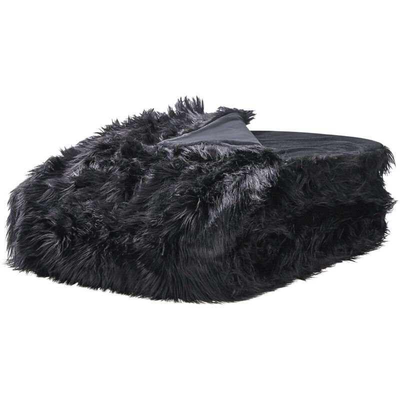 Beliani Tagesdecke Delice Stoff 200 X 220 Cm Schwarz