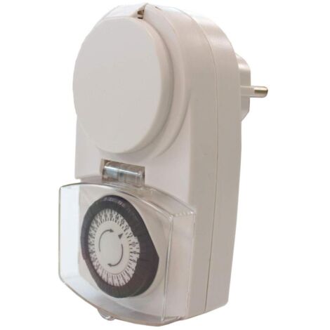 Tageszeitschaltuhr analog mini für Außen IP44 weiß Schaltuhr Zeitschaltuhr