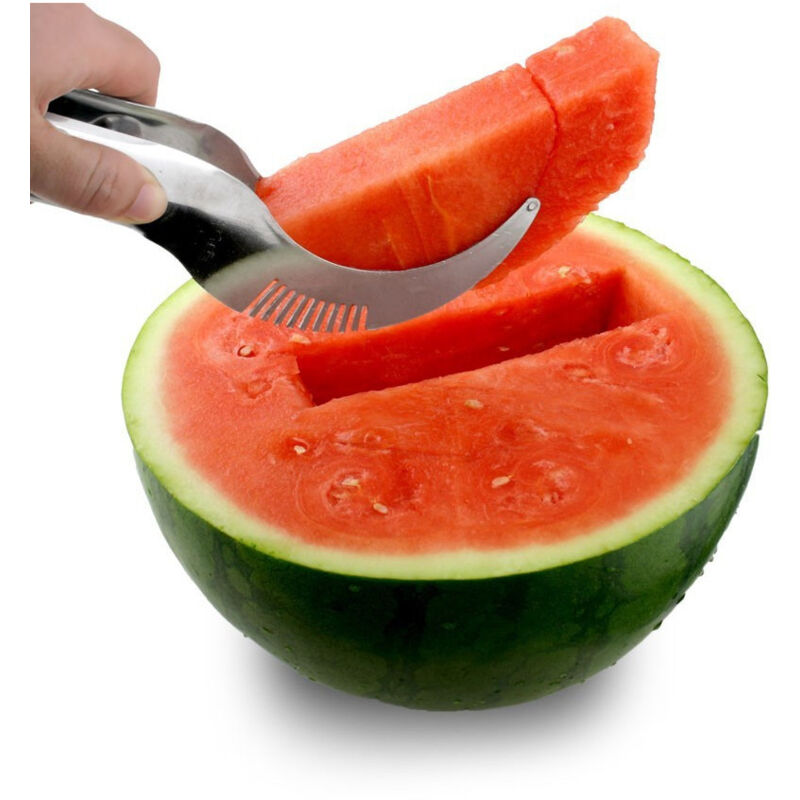 Image of Trade Shop Traesio - Taglia Affetta e Servi Anguria Fetta Melone Cantalupo In Acciaio Inox -