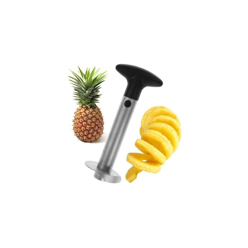 Image of Mediawave Store - Taglia affetta sbuccia ananas in acciaio manico ergonomico
