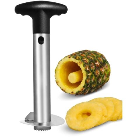 JUSCH Taglia ananas, sbuccia ananas, taglia ananas con lama in acciaio inossidabile per uso alimentare, nero