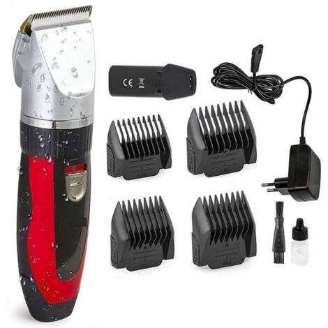 TAGLIA CAPELLI RASOIO BARBA 2 BATTERIE RICARICABILE LAMA CERAMICA RFC-208