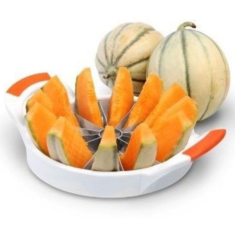 Image of Trade Shop Traesio - Taglia Melone Anguria Cocomero Affetta 12 Lame 19cm In Acciaio Casa Cucina -