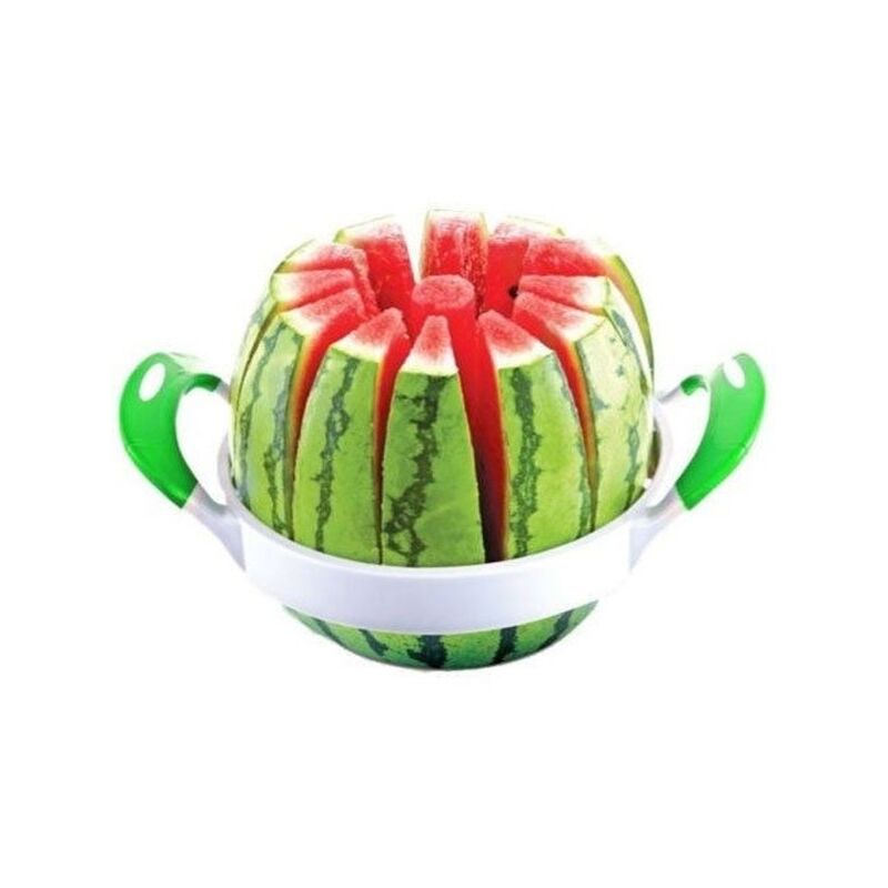 Image of Trade Shop - Taglia Melone Anguria Cocomero Affetta 12 Lame 22cm In Acciaio Casa Cucina
