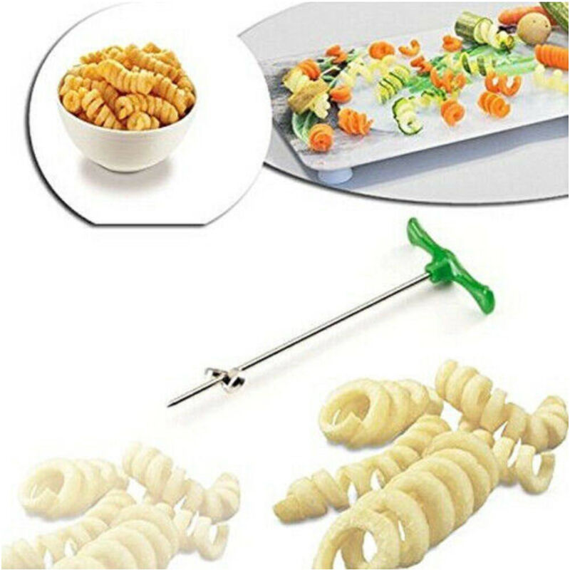 Taglia Sbuccia Patate a Ricciolo Manuale Asta Spirale Acciaio Svuota Ortaggi - - Trade Shop Traesio
