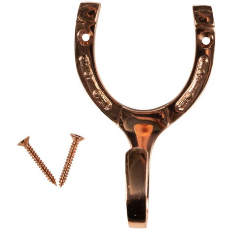 Taglia unica, argento: Gancio da scuderia a forma di ferro di cavallo in ottone cromato
