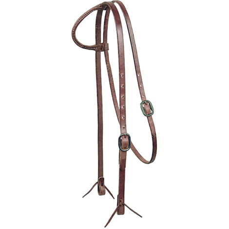 Taglia unica, Marron: Tête de lit western en cuir lubrifié à l'oreille avec jugulaire