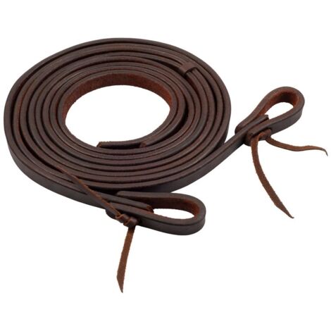 taglia unica, marrone oliato: Redini western divise in cuoio 3/4"
