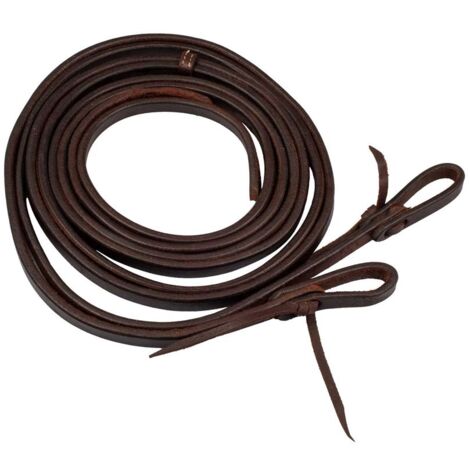 taglia unica, marrone oliato: Redini western divise in cuoio liscio 1/2"