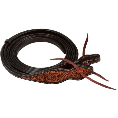 taglia unica, Marrone: Redini western in cuoio con decorazione floreale