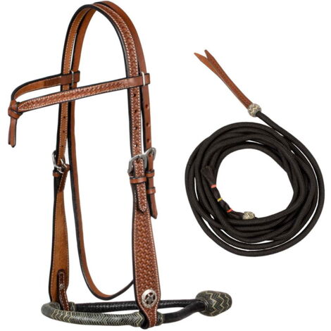 Taglia Unica, Naturale: Bosal Set Pool's con testiera e bosal con decorazioni basket
