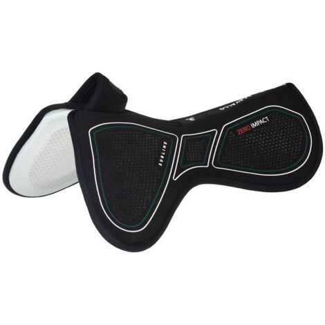taglia unica, nero: Compensatore con rialzo anteriore e garrese libero in memory foam con inserti in silicone