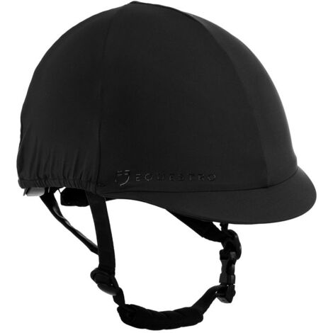taglia unica, Nero: Copri casco elasticizzato per cap da equitazione