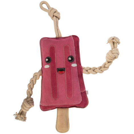 Taglia unica, rosa: Gioco antistress per cavalli soggetto gelato in pelle e juta con corda modello Ice Lolly