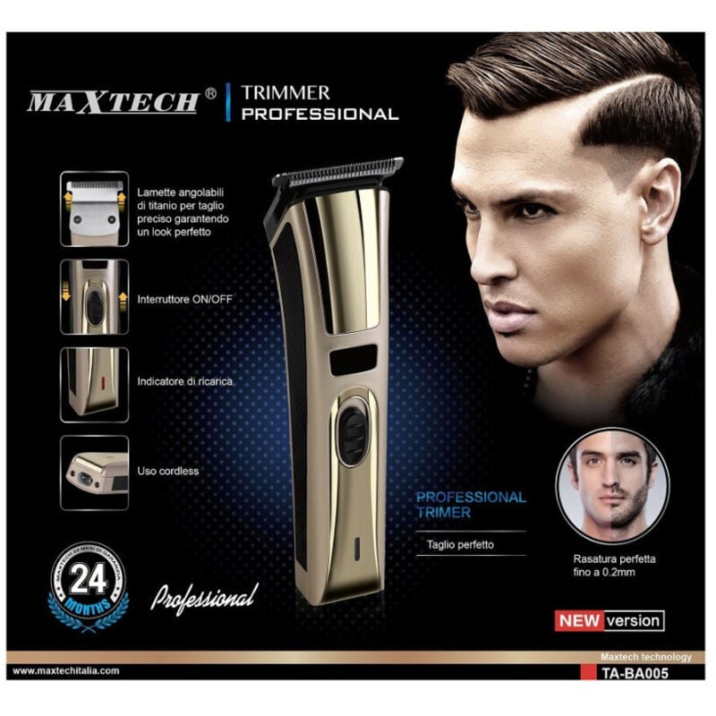 Trade Shop - barttrimmer rasierer bis 0,2 mm professioneller trimmer Maxtech men neue version TA-BA005 -