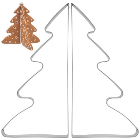Tagliabiscotti in acciaio a forma di albero di Natale 15,5 cm 2 pezzi.