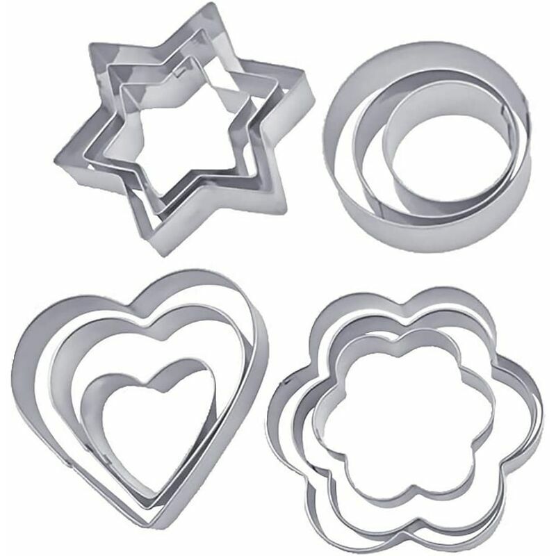 Tagliabiscotti, set di 12 mini stampi per biscotti...