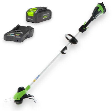 Tagliabordi 48V leggero testina doppio filo con kit caricatore e batteria GREENWORKS