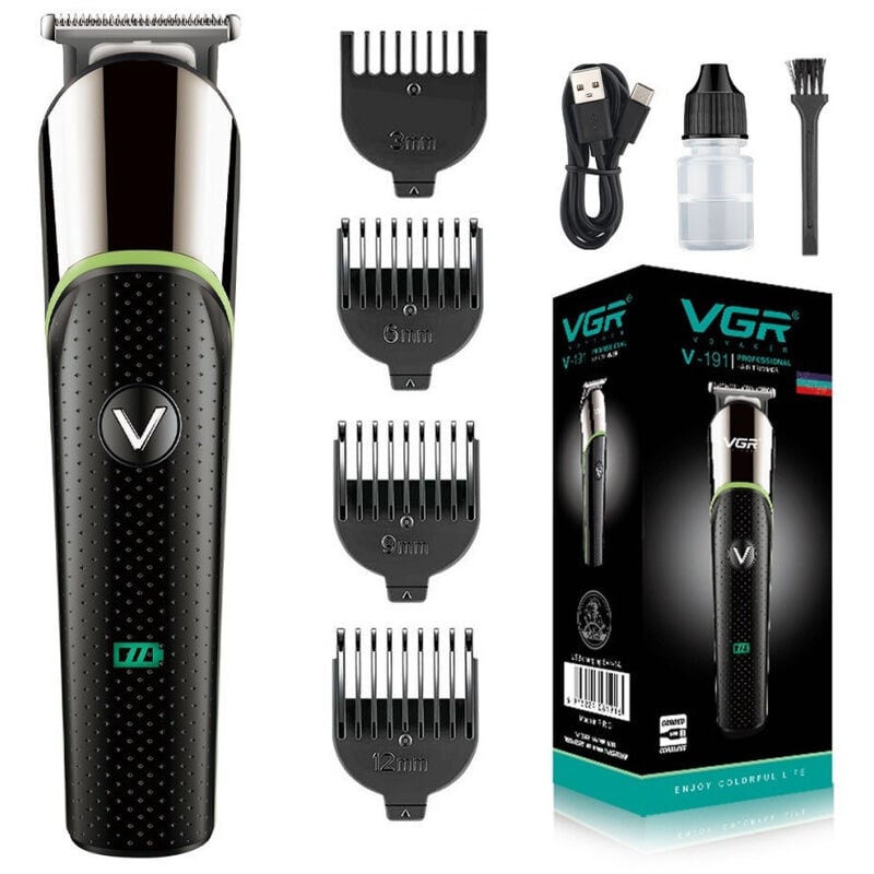 Trade Shop - V-191 tragbarer, über usb aufladbarer kabelloser haarschneider, bartschneider -