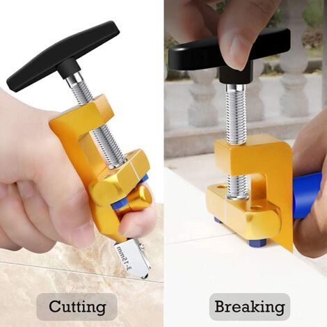 Tagliapiastrelle in vetro 2 in 1 con foro per l'olio, utensile manuale per tagliare vetro, specchi, piastrelle in ceramica, piastrelle smaltate (tipo A)