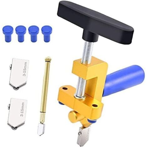 Tagliapiastrelle manuale, tagliapiastrelle in vetro 2 in 1, rompipiastrelle manuale con lama in acciaio al tungsteno da 3,15 mm, utensile manuale per tagliare vetro, specchi e piastrelle smaltate.