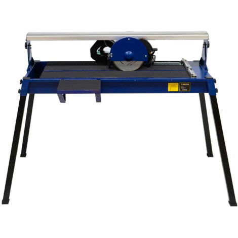 Tagliapiastrelle Professionale Elettrico Taglia Piastrelle Raffreddato ad Acqua Girevole ad Angolo 45° per Lato con 2 lame Diamantate Motore Induzione 800W 720mm - Blu