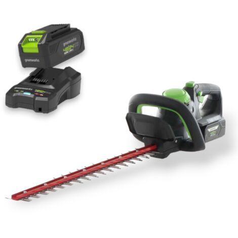 Tagliasiepi a batteria 48V con kit batteria e caricatore lama 61 cm e impugnature regolabile GREENWORKS G48HTK2