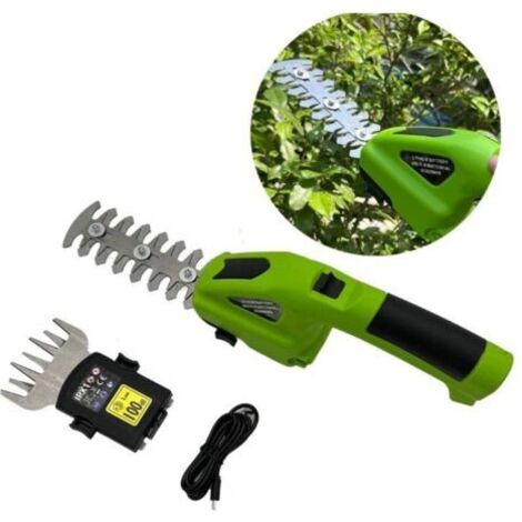 Tagliasiepi e cesoie per erba a batteria da 7,2 V - Forbici da giardino con lame, batteria da 1500 mAh e caricabatterie per taglio e potatura.