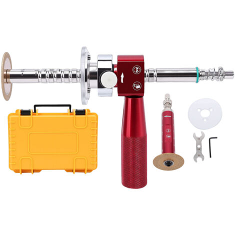 Tagliatubi per interni da 6-105 mm, kit di taglio per pareti interne regolabile, attacco da 1/4 di pollice per trapano a batteria - Rosso